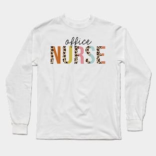 Office Nurse Leopard Print Registered RN Nursing Appreciation Long Sleeve T-Shirt